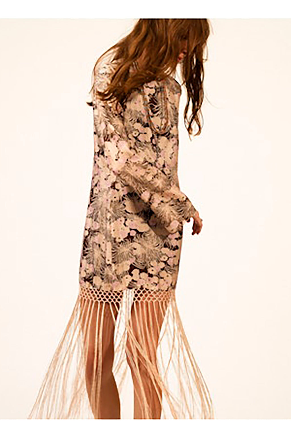 NARENE DANDELION SILK FRINGE DRESS
