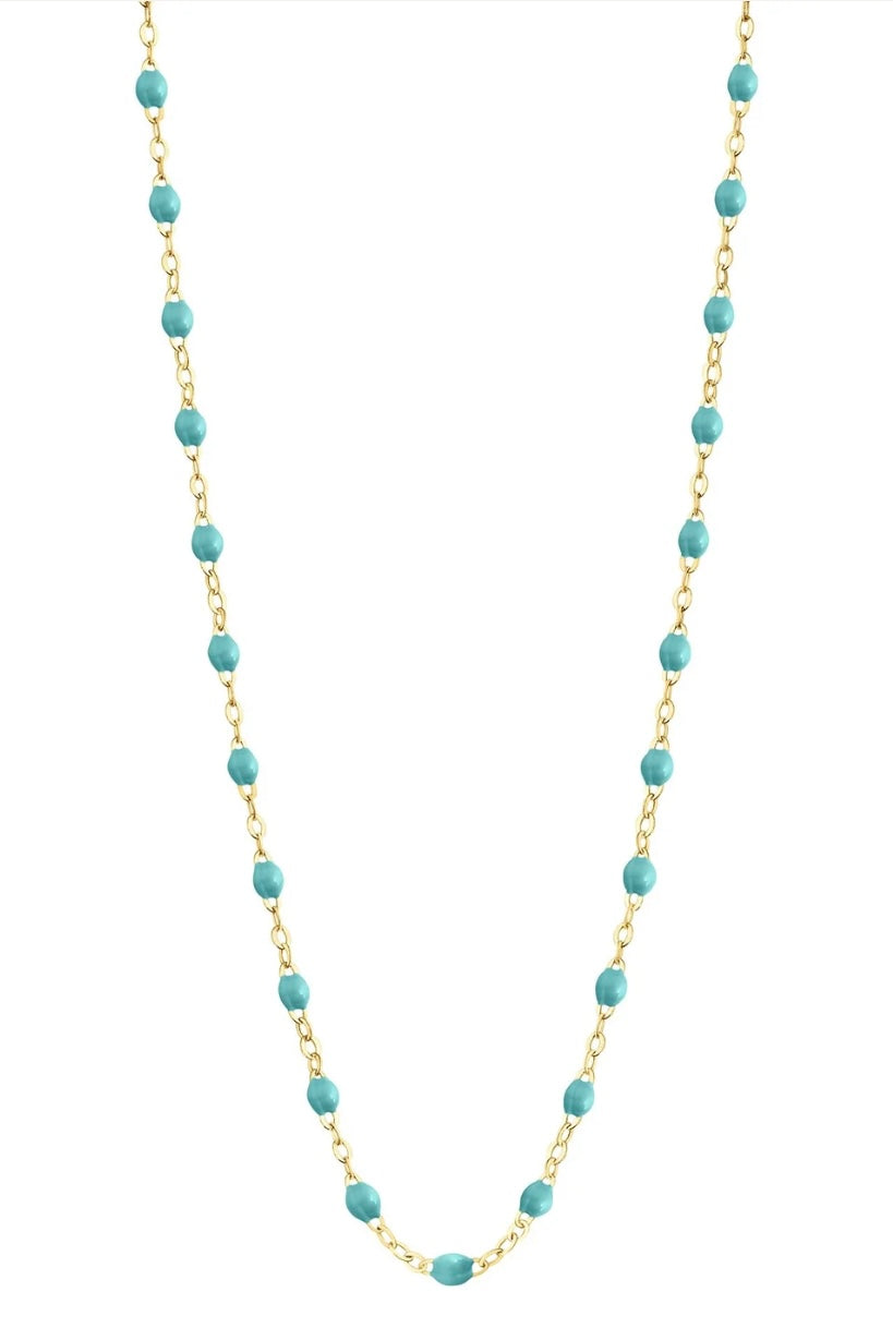 COLLIER CLASSIQUE GIGI 16 POUCES EN VERT TURQUOISE