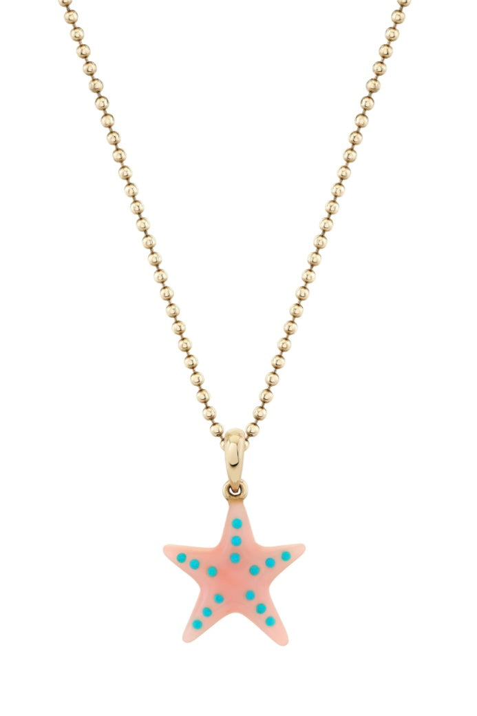 TURQUOISE AND OPAL STARFISH PENDANT