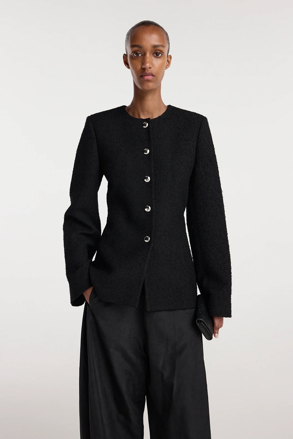 COLLARLESS BOUCLÉ BLAZER
