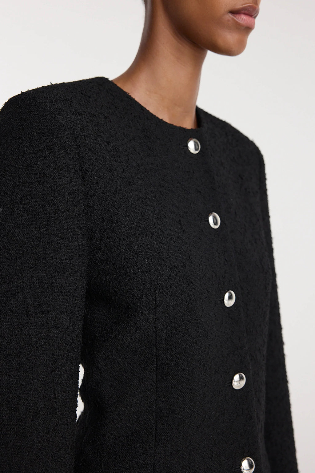 COLLARLESS BOUCLÉ BLAZER