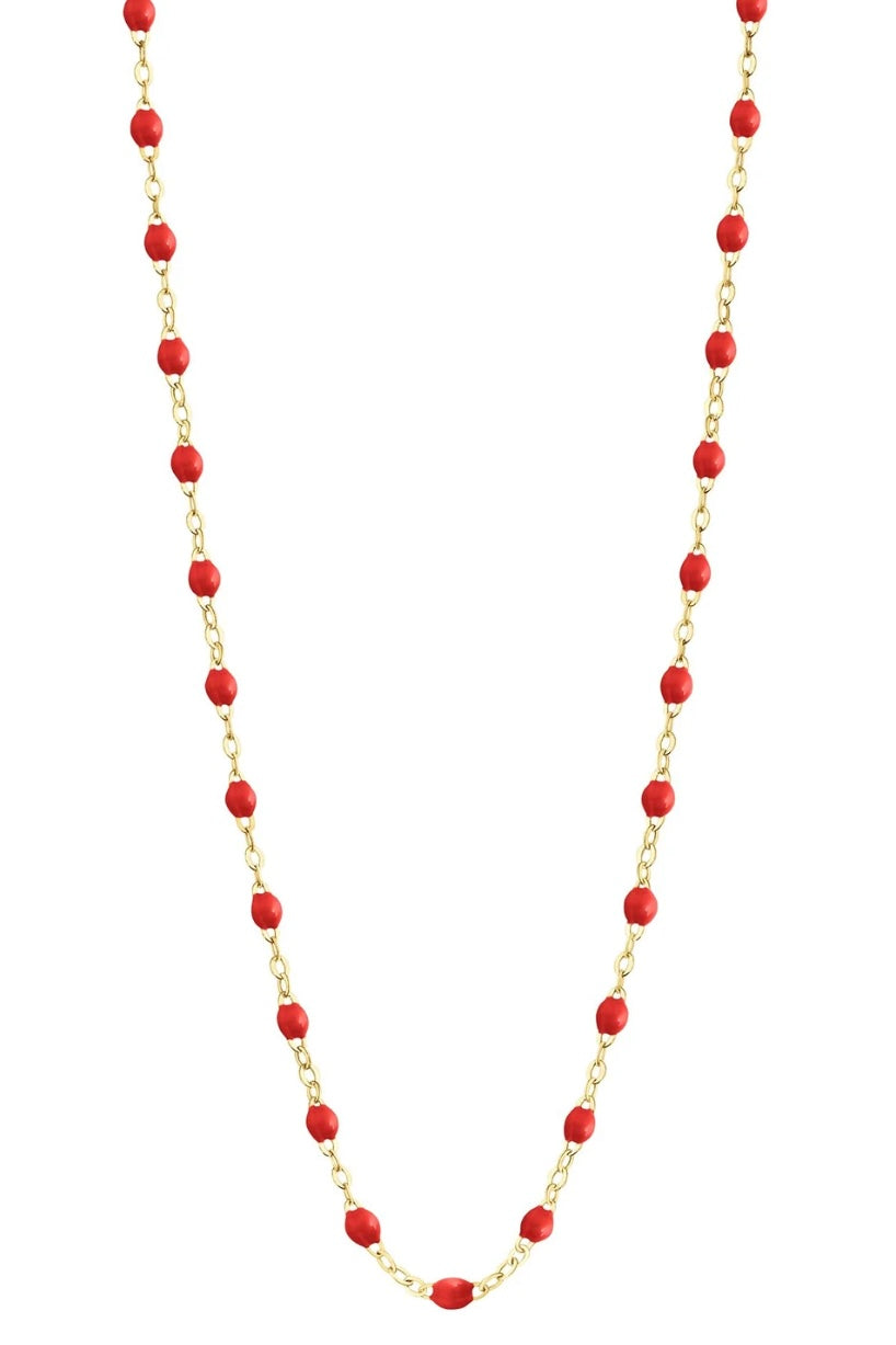 COLLIER CLASSIQUE GIGI CLOZEAU 40 CM EN RÉSINE COULEUR COQUELICOT