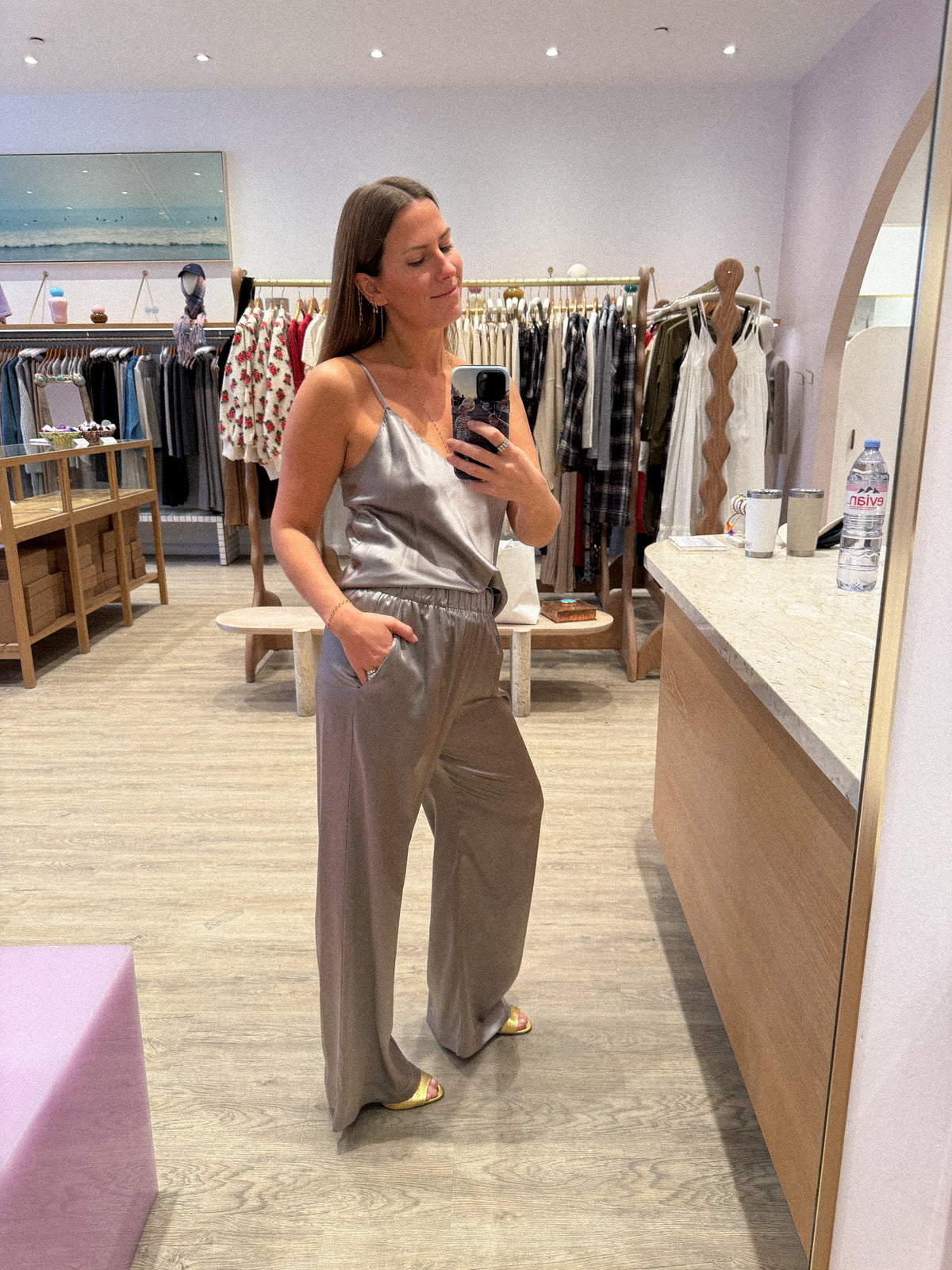 GLORIA V-NECK BIAS SILK TANK