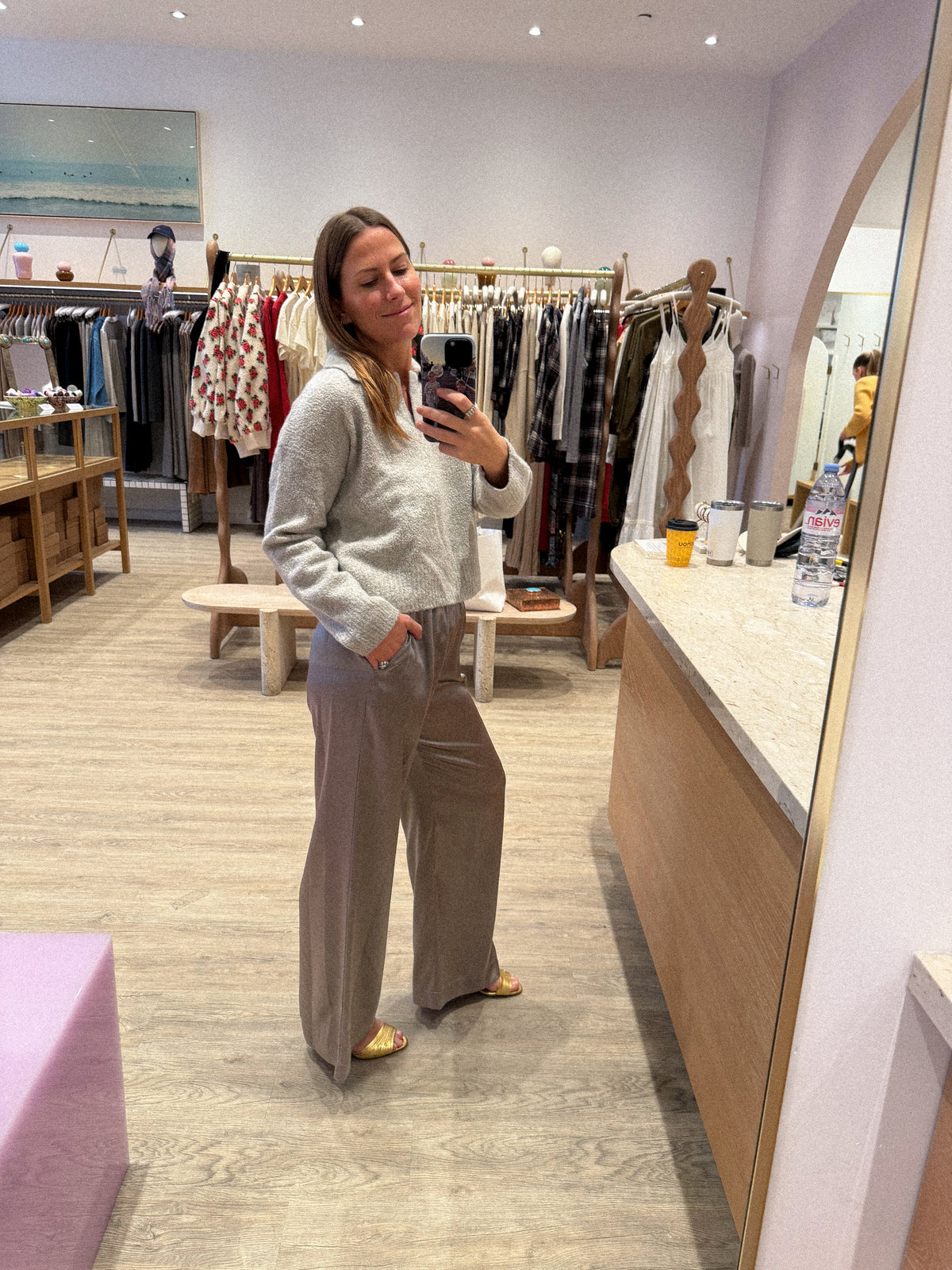 KAROLINE BOUCLE POLO SWEATER