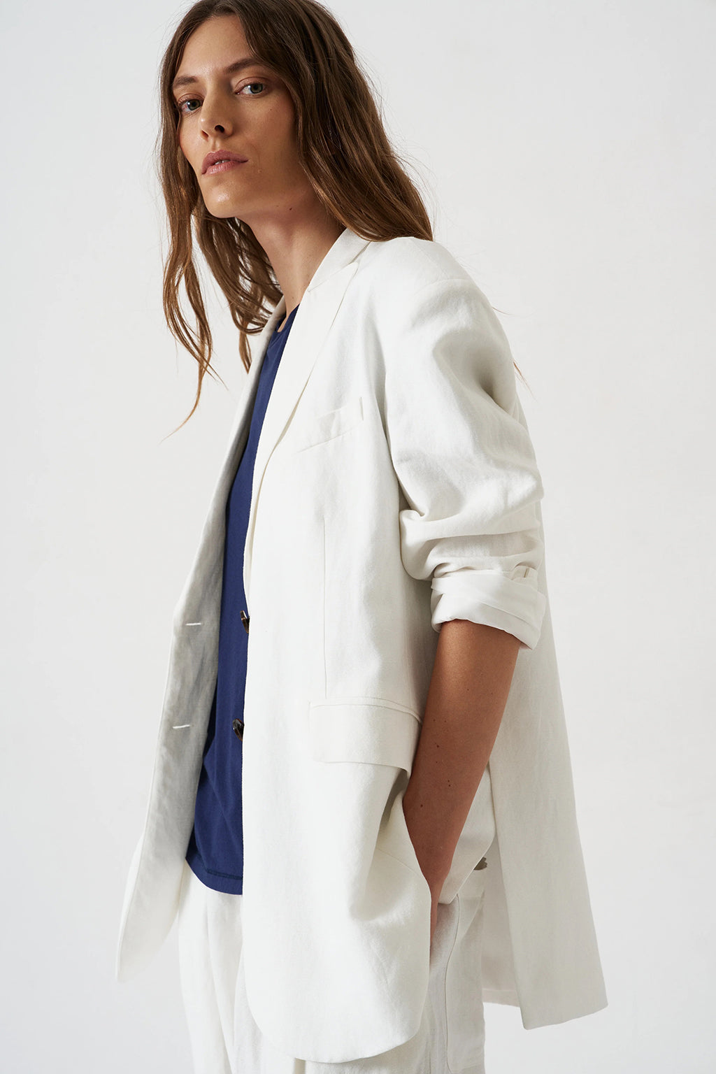 OVERSIZED LINEN BLAZER