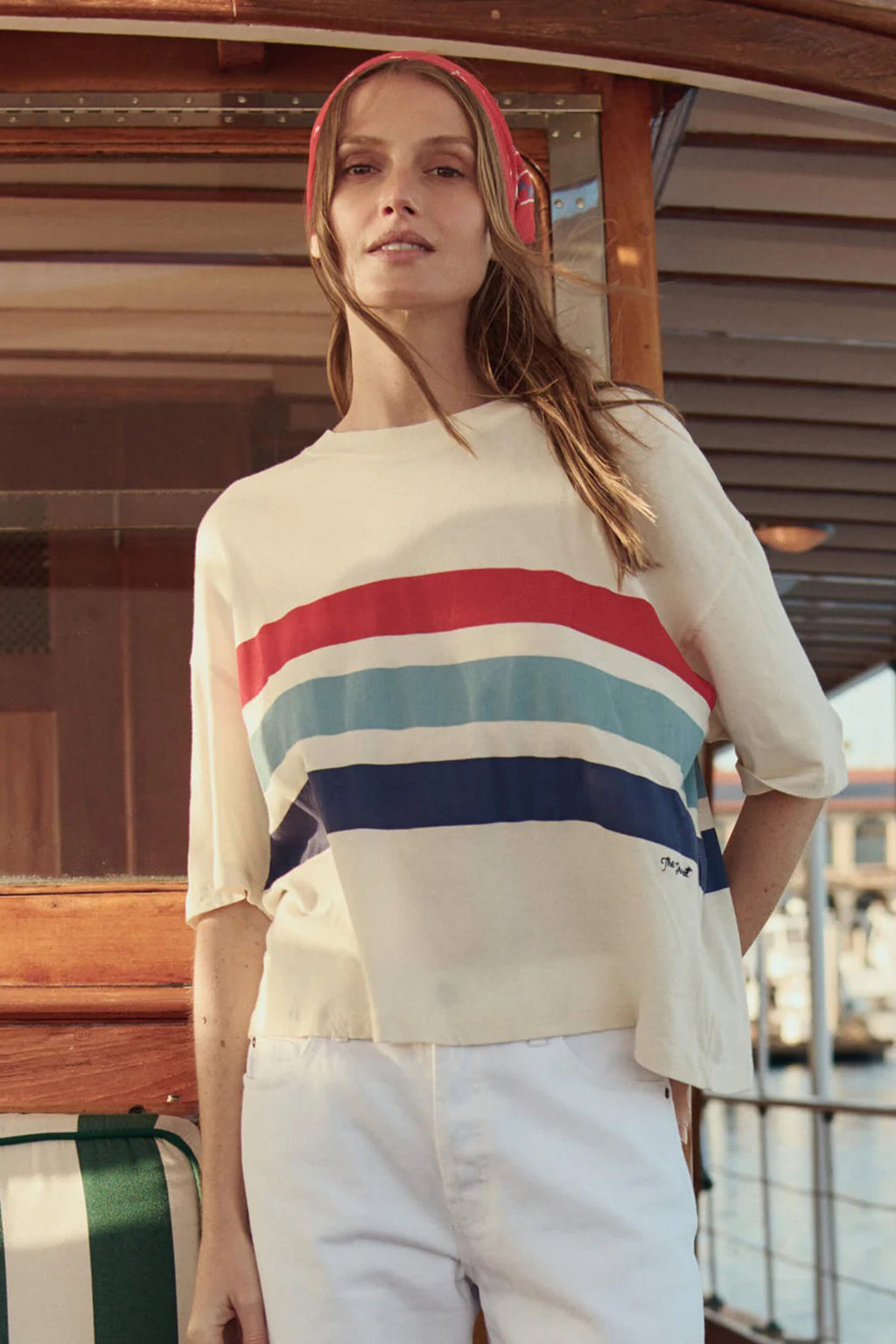 THE TRACK CREW NECK T-SHIRT WTH SALT WATER STRIPE