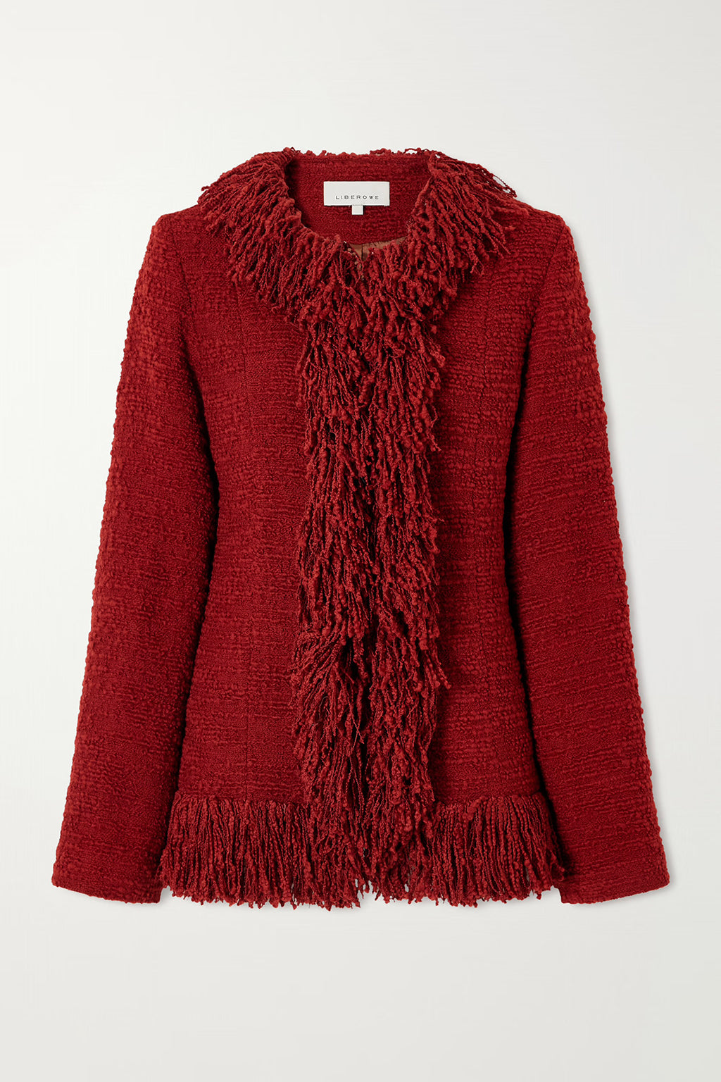 FRINGE WOOL BLEND TWEED BLAZER