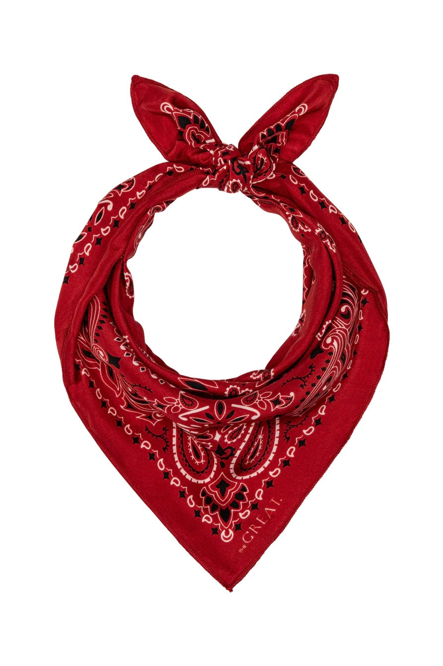 THE SILK BANDANA IN TRUE RED