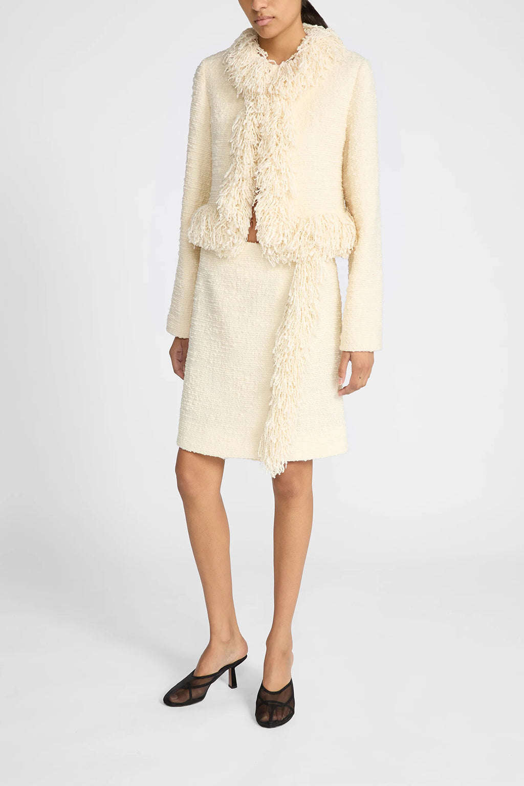 TWEED FRINGE MINI SKIRT