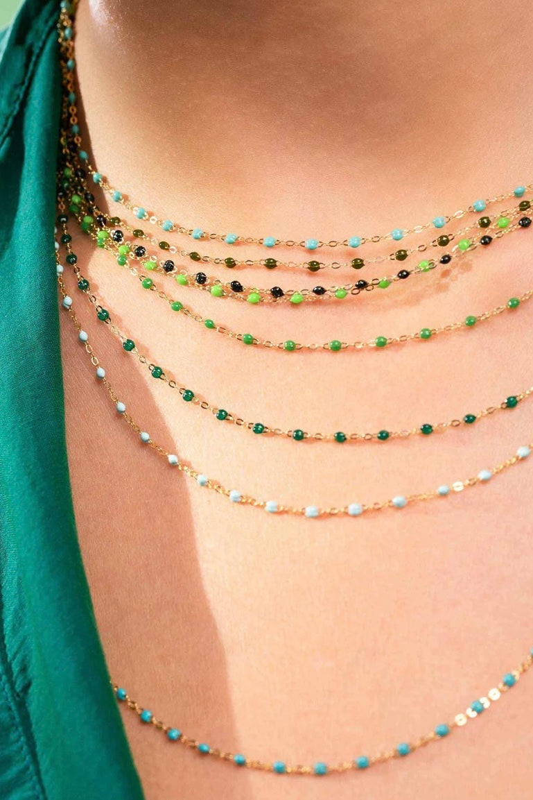 COLLIER GIGI CLASSIQUE 16" ÉMERAUDE