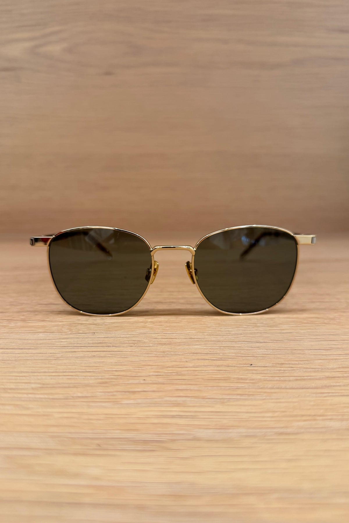 SAINT LAURENT ROUNDED GOLD METAL SUNGLASSES