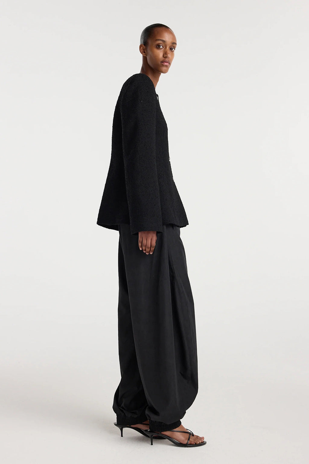 COLLARLESS BOUCLÉ BLAZER