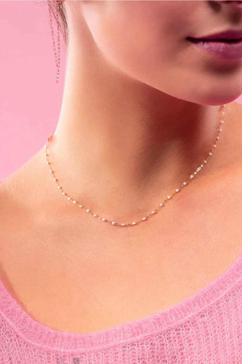 COLLIER GIGI CLASSIQUE 16" ROSE BÉBÉ