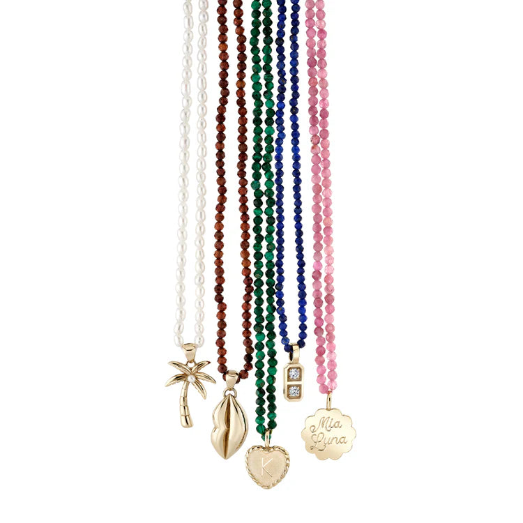 PETITE GARNET BEADED NECKLACE