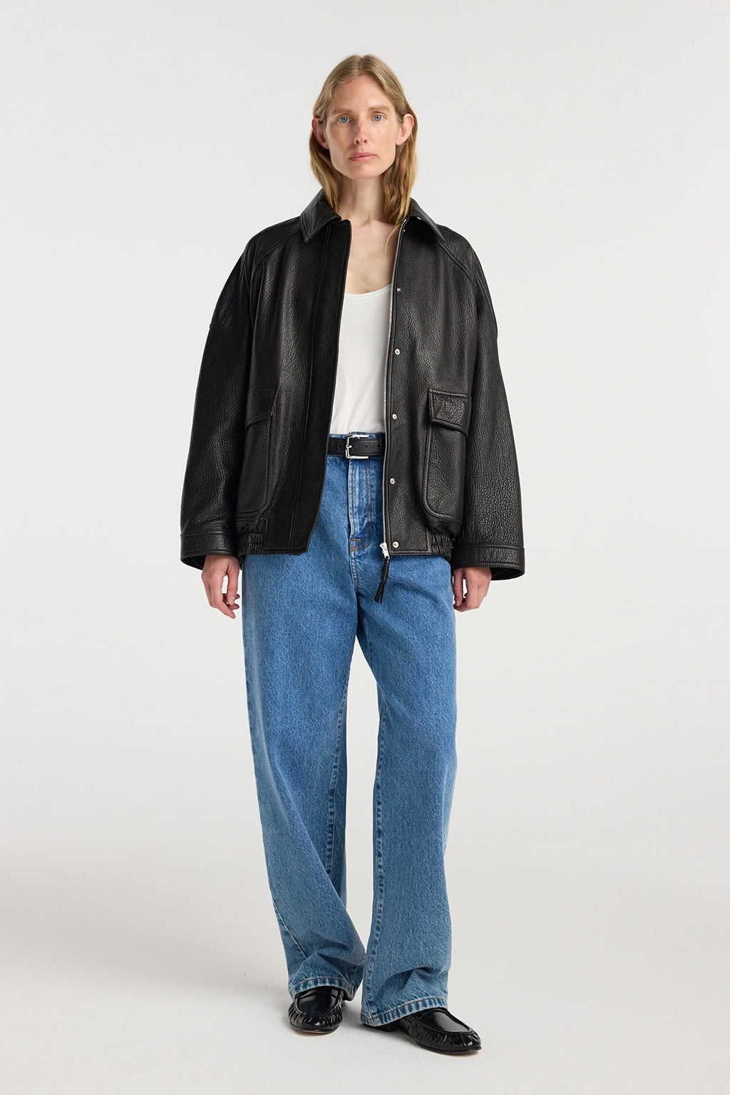 GRAIN LEATHER AVIATOR JACKET