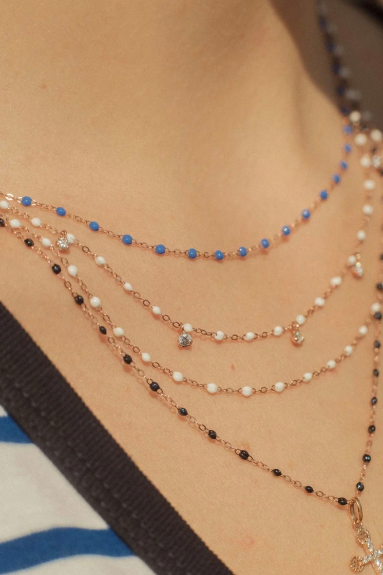 COLLIER CLASSIQUE GIGI 16 POUCES COULEUR CIEL