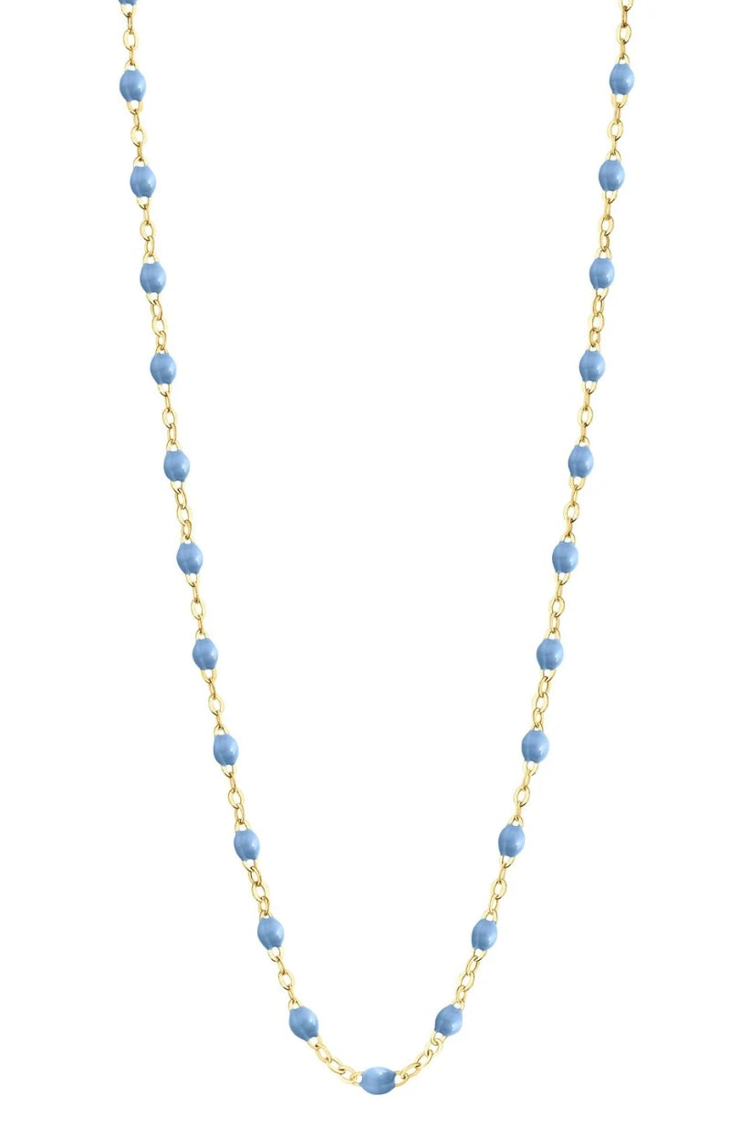 COLLIER CLASSIQUE GIGI 16 POUCES COULEUR CIEL