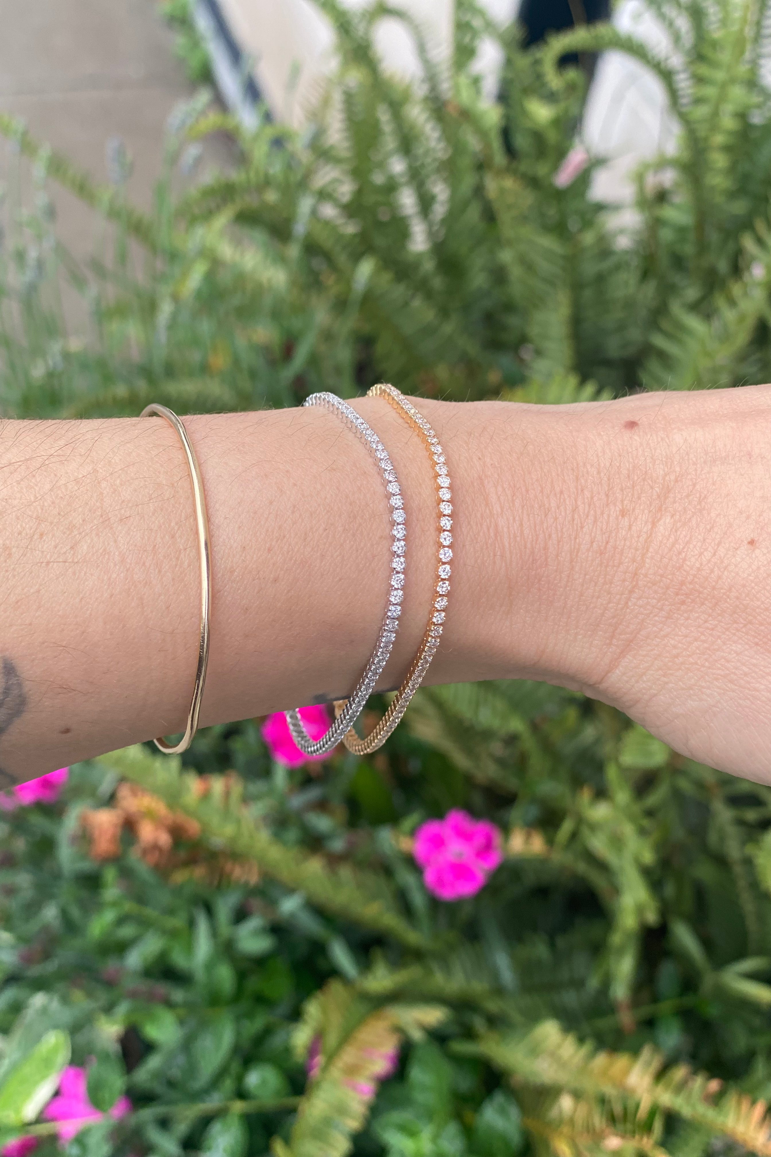 MINI TENNIS BRACELET IN WHITE GOLD