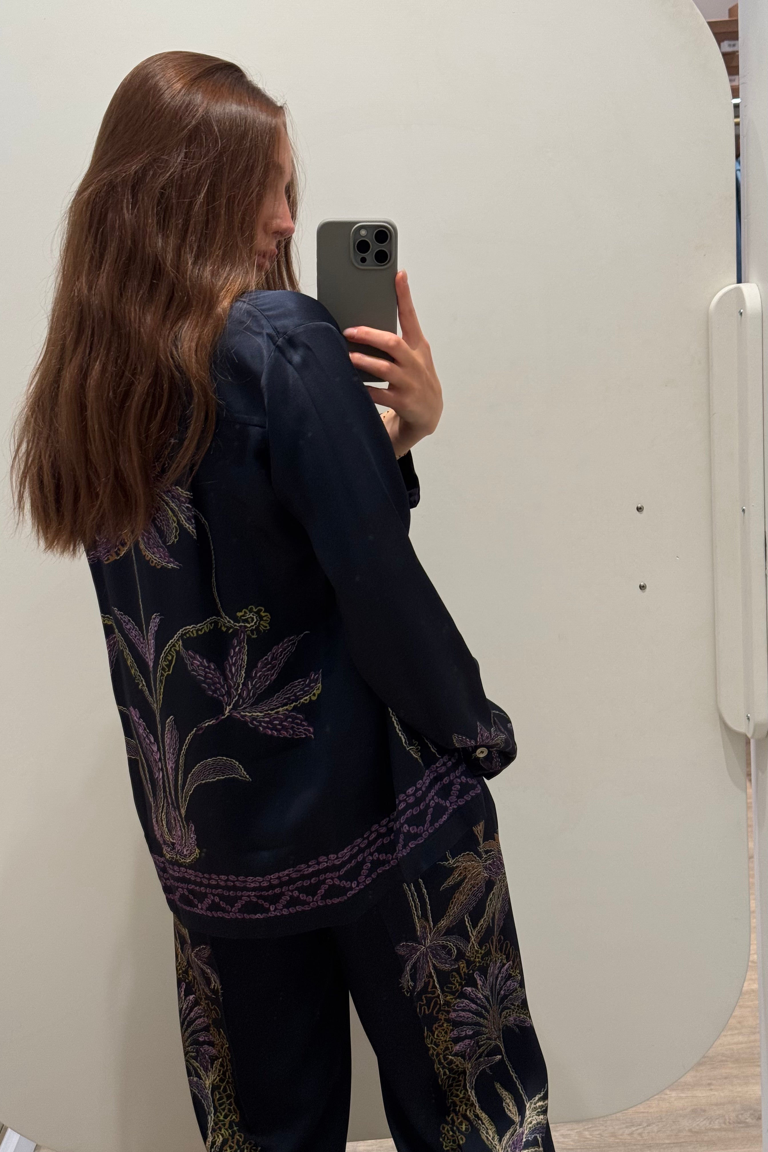 SOGNI PRINT ENVERS SATIN SHIRT