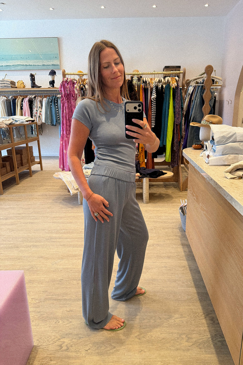 RIBBED JERSEY LOUNGE PANT