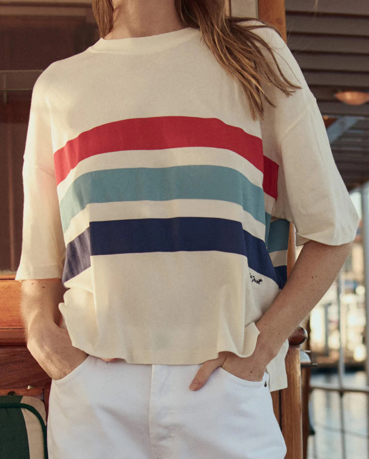 THE TRACK CREW NECK T-SHIRT WTH SALT WATER STRIPE