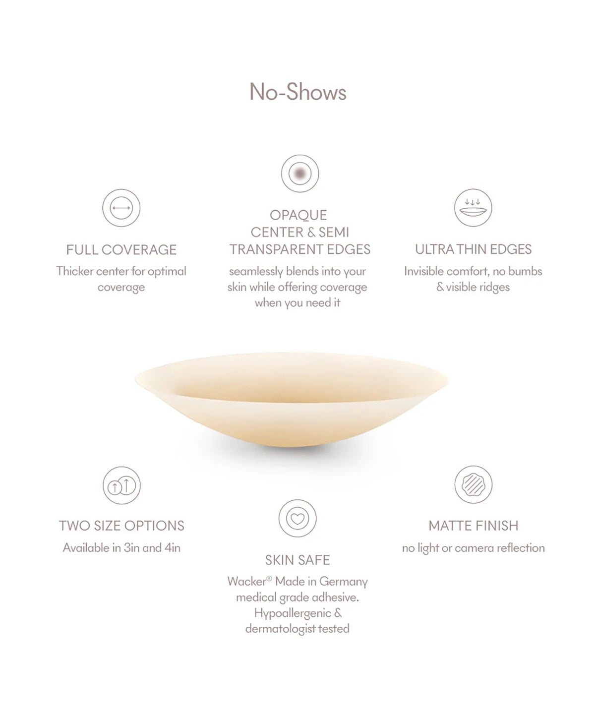 NO SHOW ADHESIVE NIPPLE COVERS NO.7 BRONZE