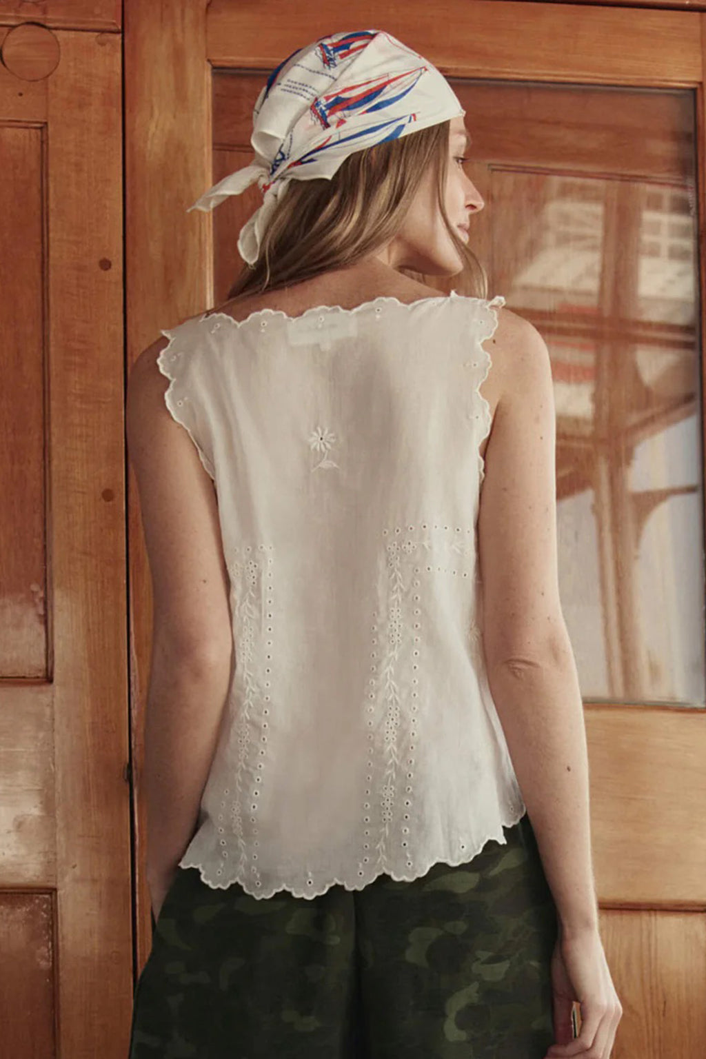 THE SCALLOPED EYELET TANK