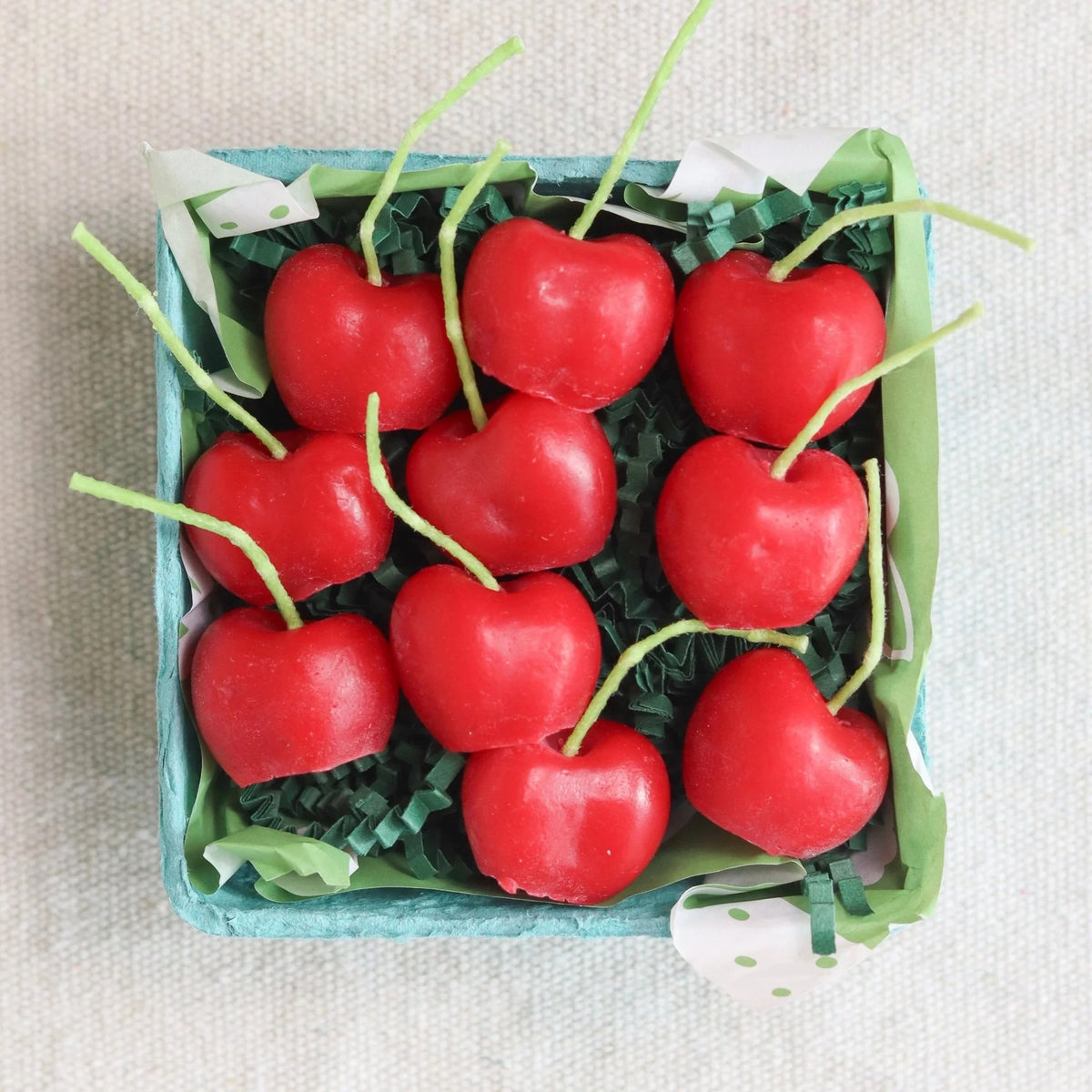 CHERRY BIRTHDAY CANDLES - SET OF 10