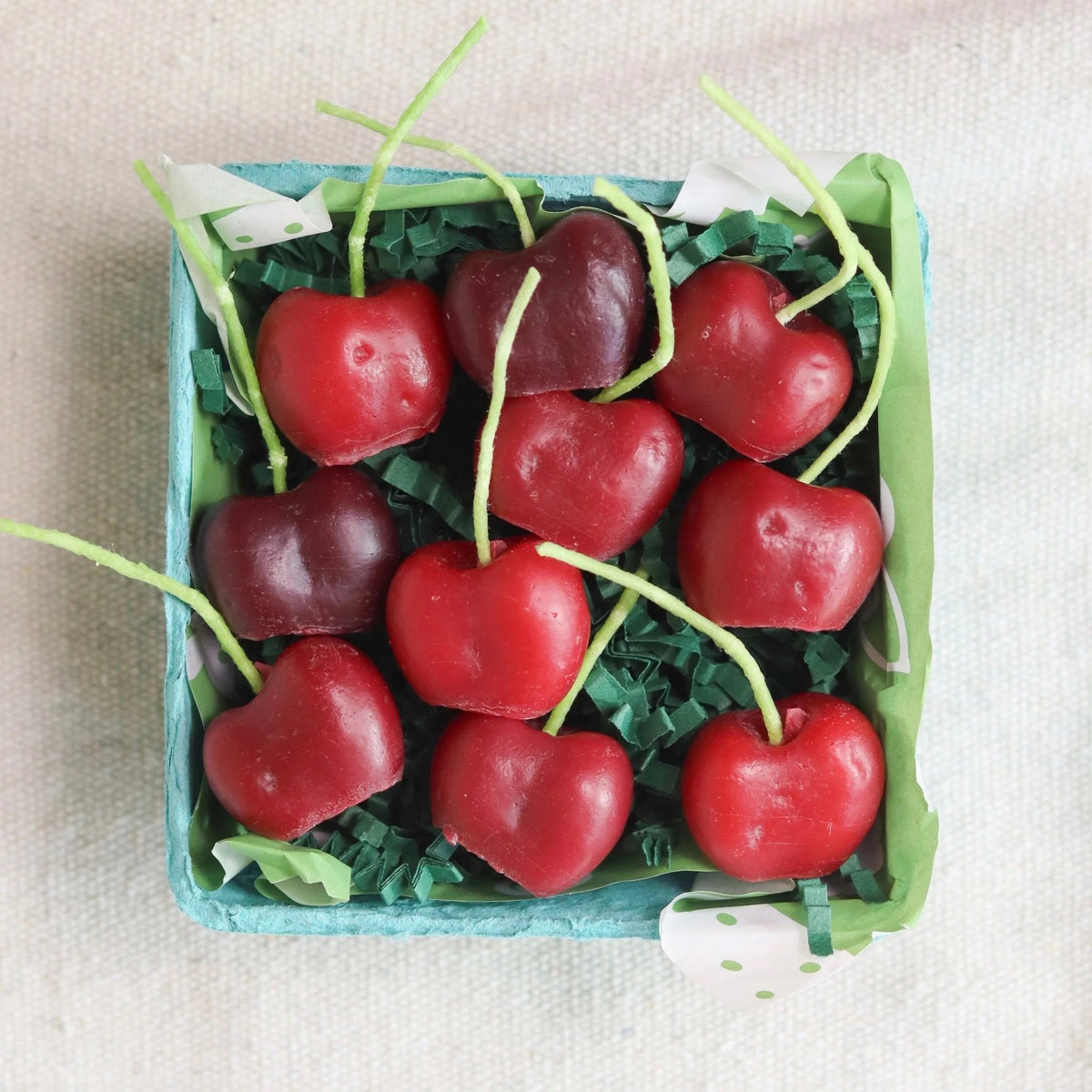 DARK RED CHERRY BIRTHDAY CANDLES - SET OF 10