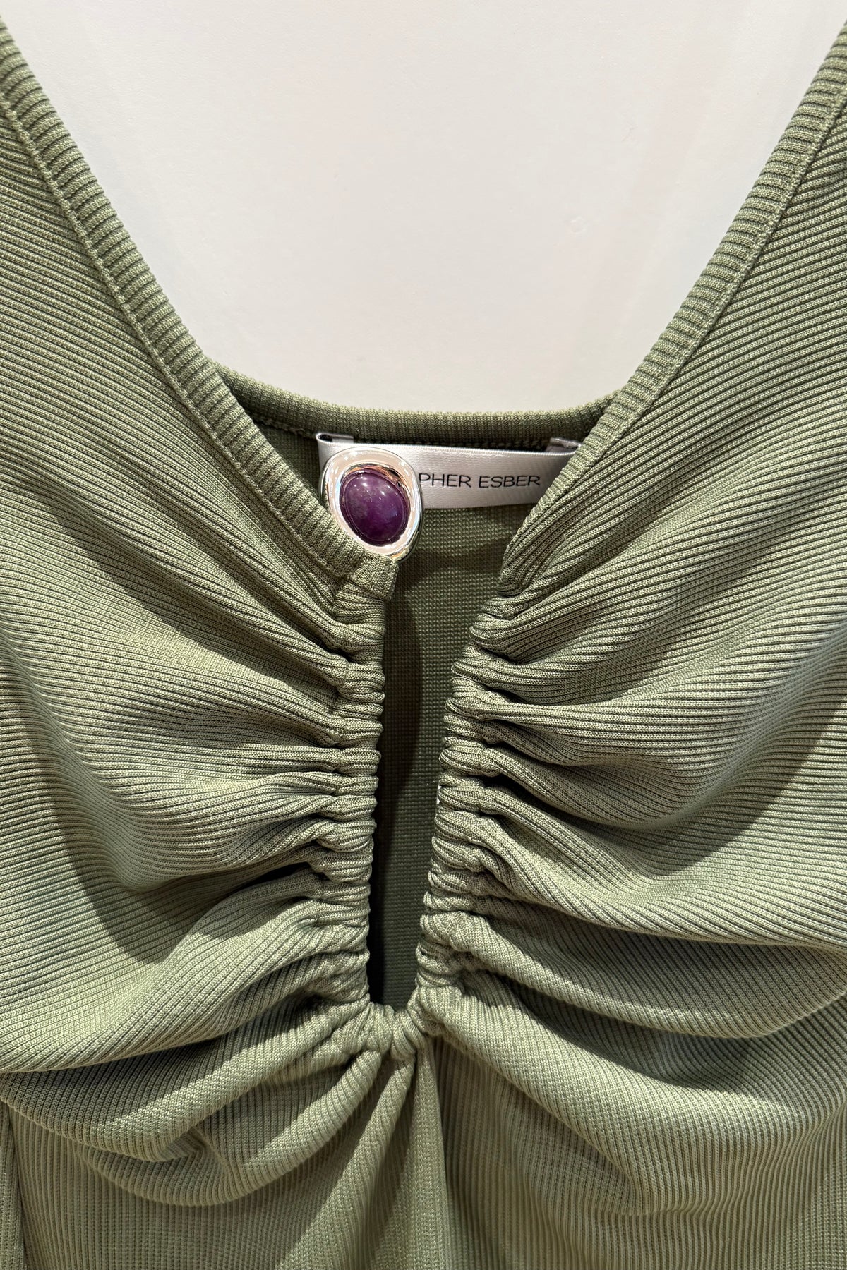 DROPLET CRYSTAL CLASP CAMI DRESS