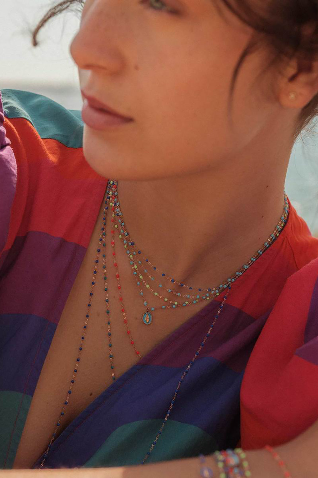 COLLIER CLASSIQUE GIGI 40 CM EN TURQUOISE